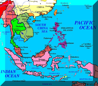 Political Map of S.E. Asia, 1940